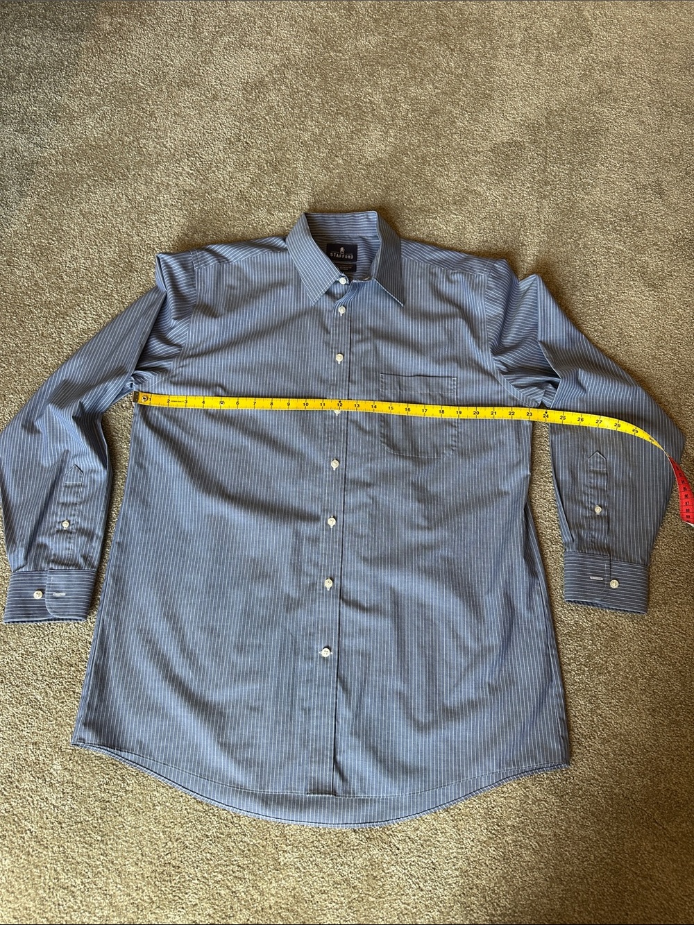 Stafford Blue Pinstripe Dress Shirt